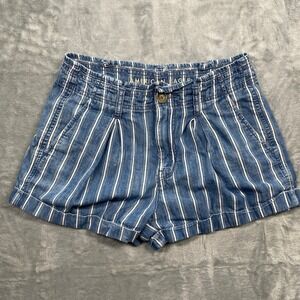 American Eagle Outfitters Womens Striped Denim Shorts Size 4